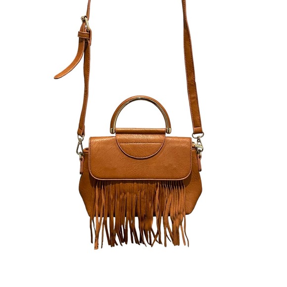 Mellow World Handbags - Mellow World Tan Brown Purse Handbag Crossbody Fringe Purse